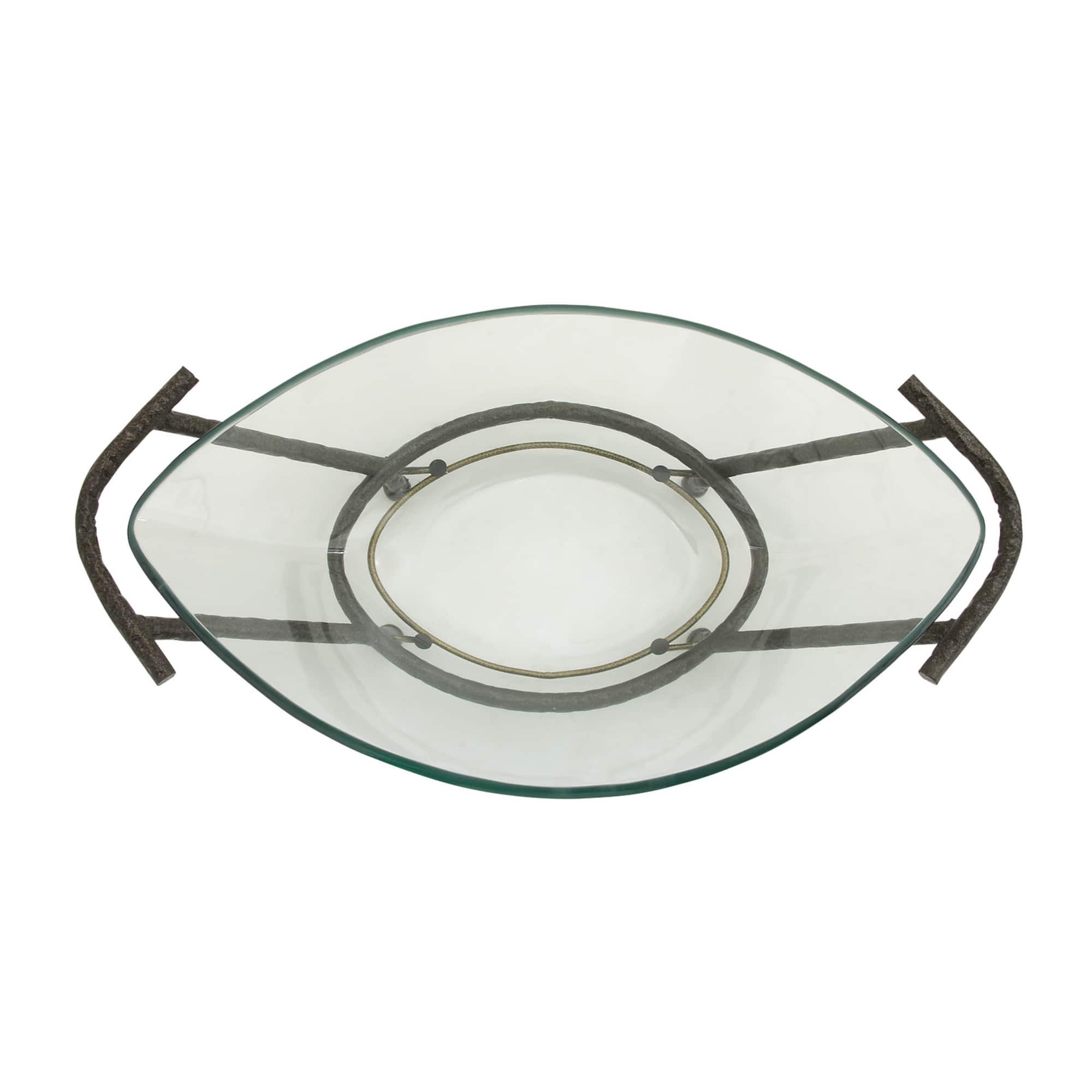 Copper Glass & Metal Modern Serving Bowl